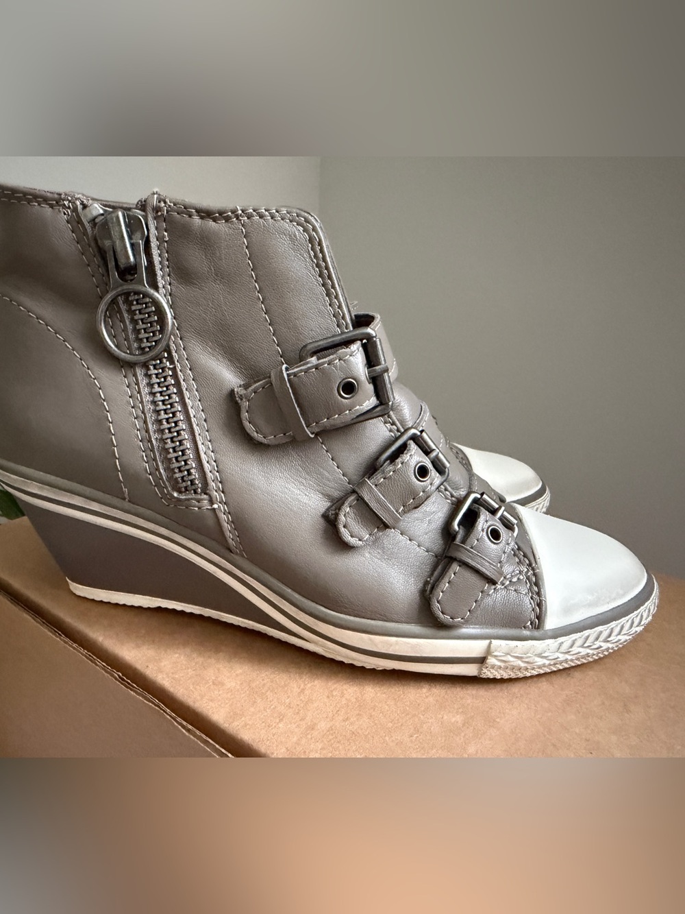Ash Thelma Wedge High-Top Sneakers with Buckle Straps - Picture 12 of 16